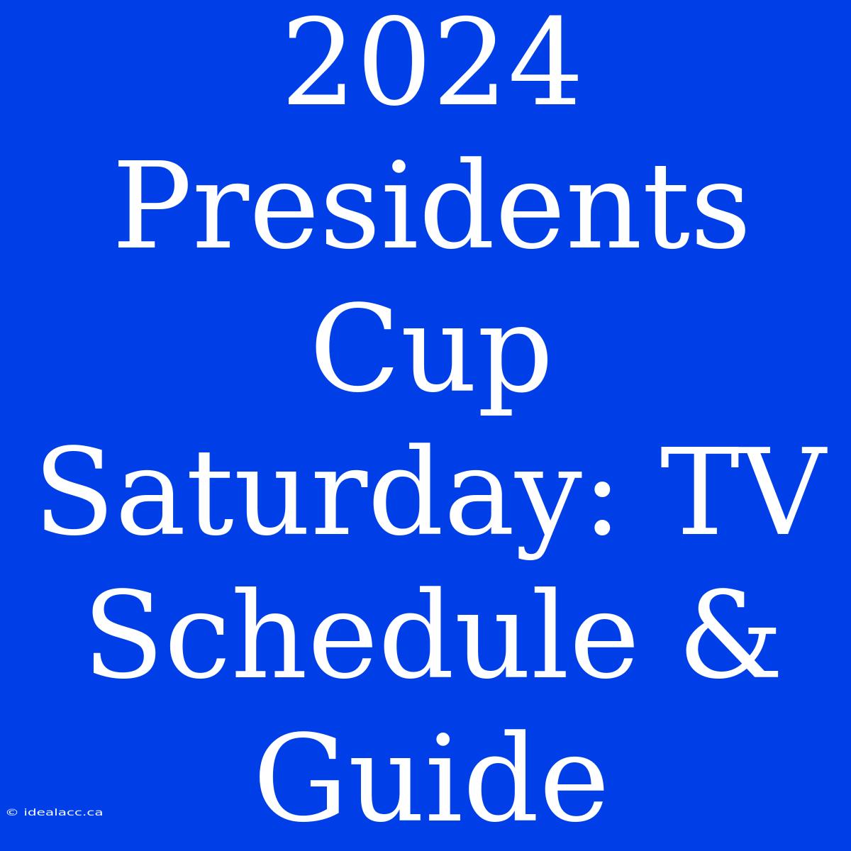 2024 Presidents Cup Saturday: TV Schedule & Guide