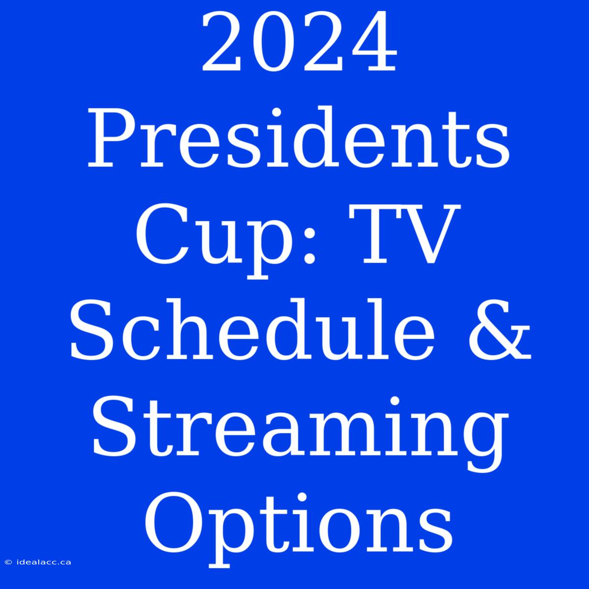 2024 Presidents Cup: TV Schedule & Streaming Options