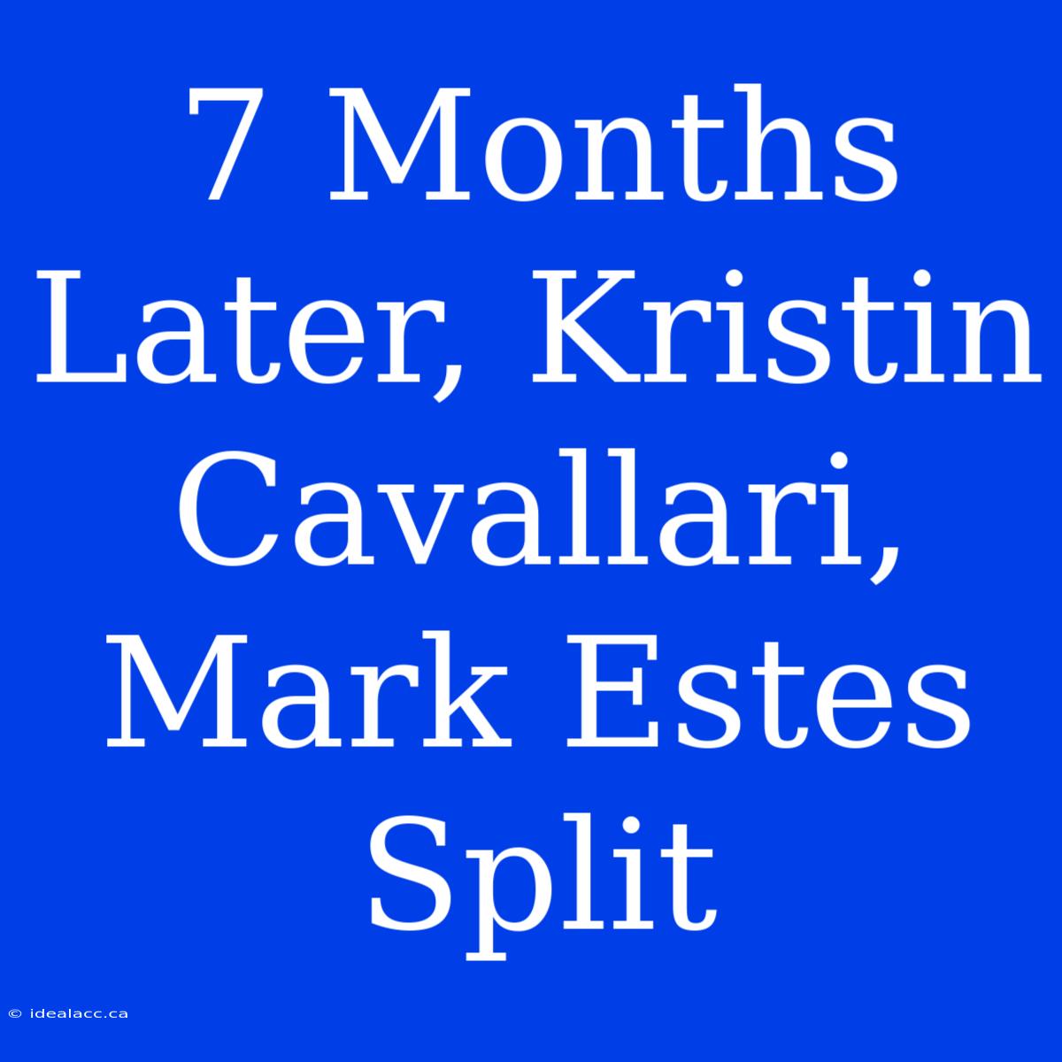 7 Months Later, Kristin Cavallari, Mark Estes Split 