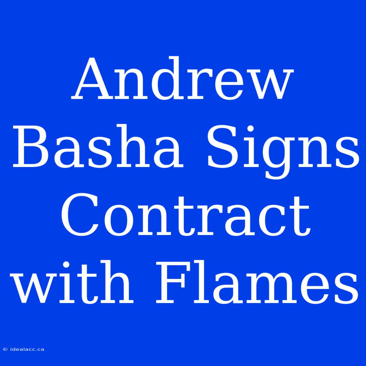 Andrew Basha Signs Contract With Flames