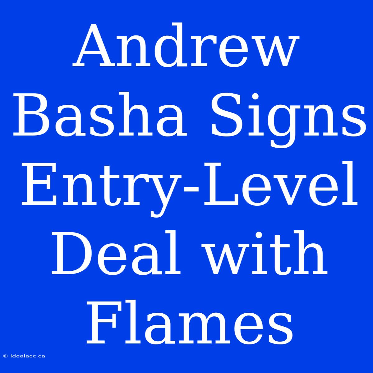 Andrew Basha Signs Entry-Level Deal With Flames