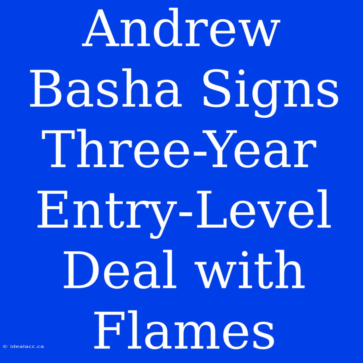 Andrew Basha Signs Three-Year Entry-Level Deal With Flames