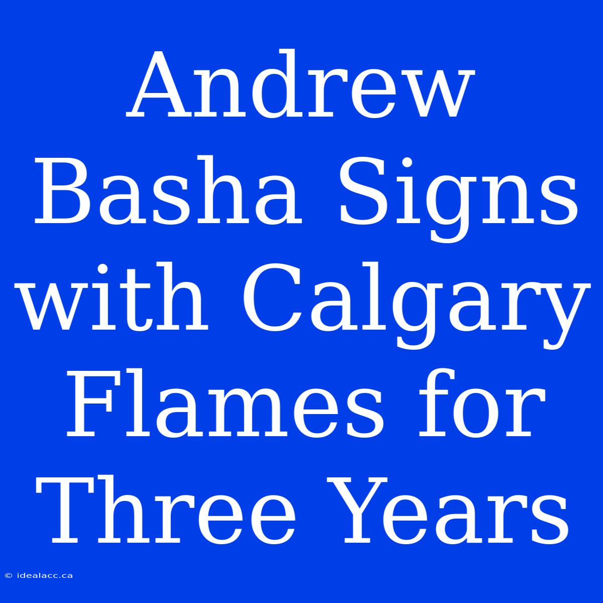 Andrew Basha Signs With Calgary Flames For Three Years 