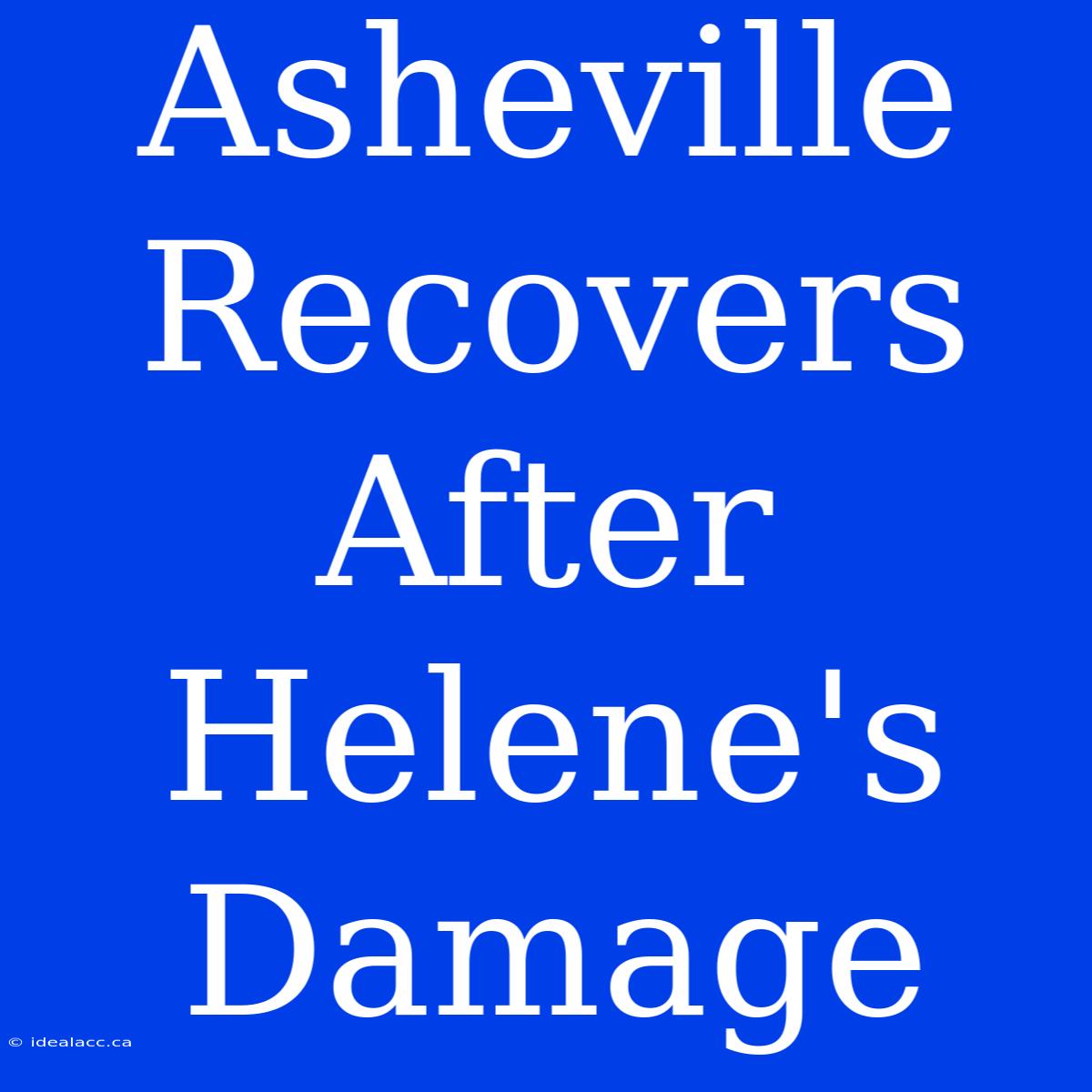 Asheville Recovers After Helene's Damage