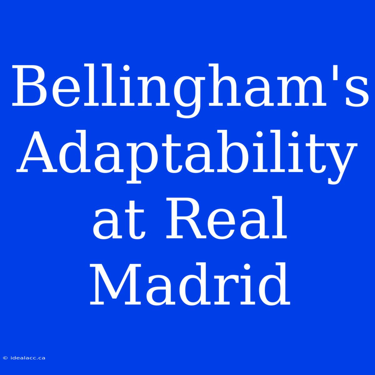 Bellingham's Adaptability At Real Madrid