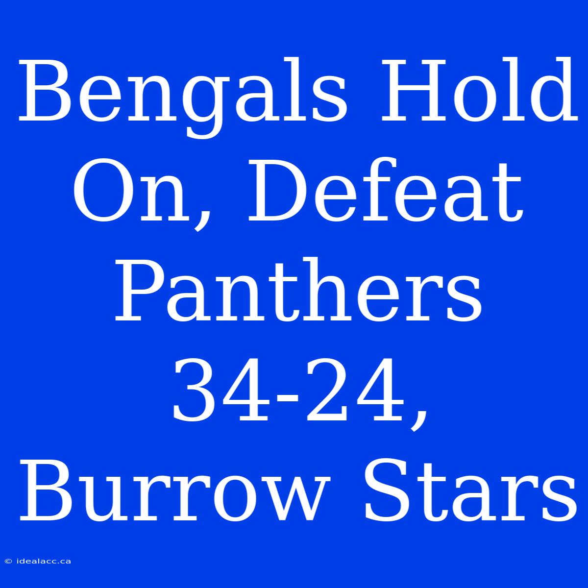 Bengals Hold On, Defeat Panthers 34-24, Burrow Stars