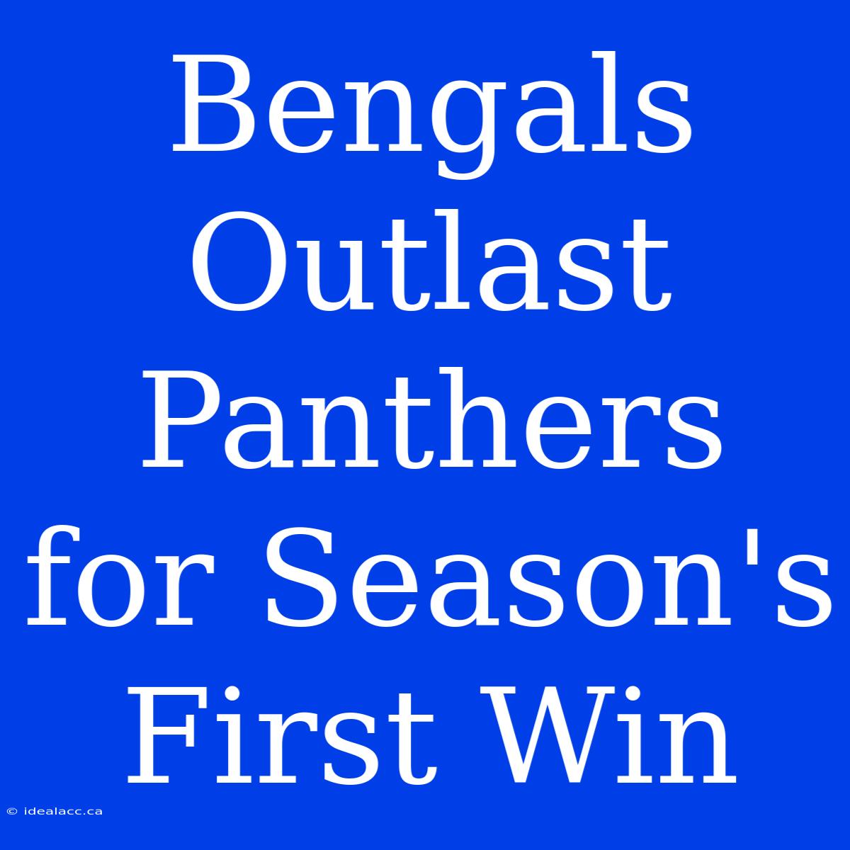 Bengals Outlast Panthers For Season's First Win