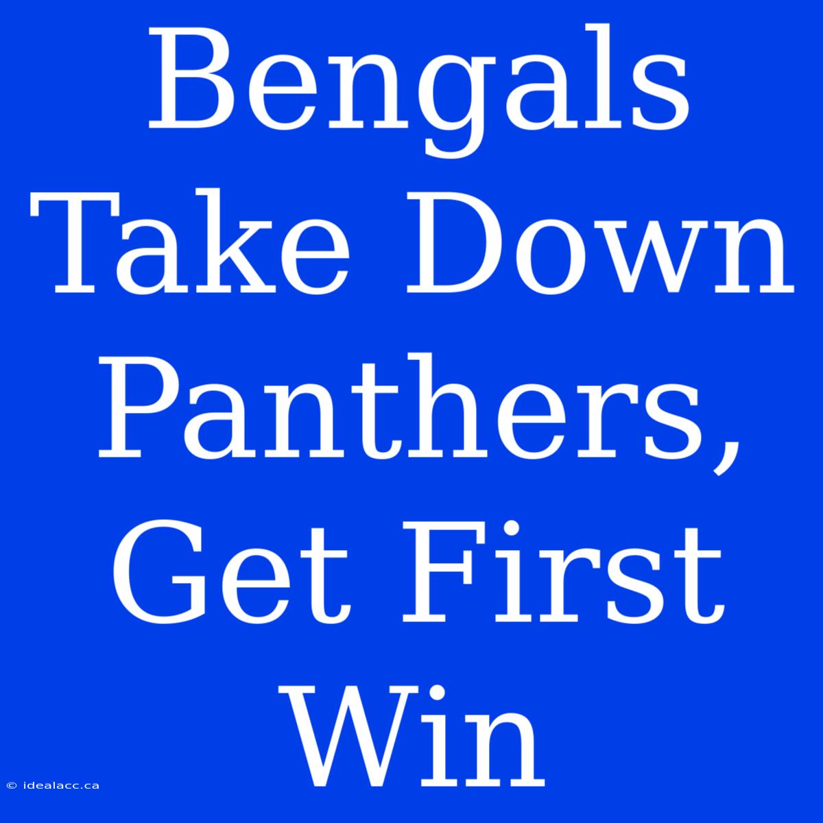 Bengals Take Down Panthers, Get First Win