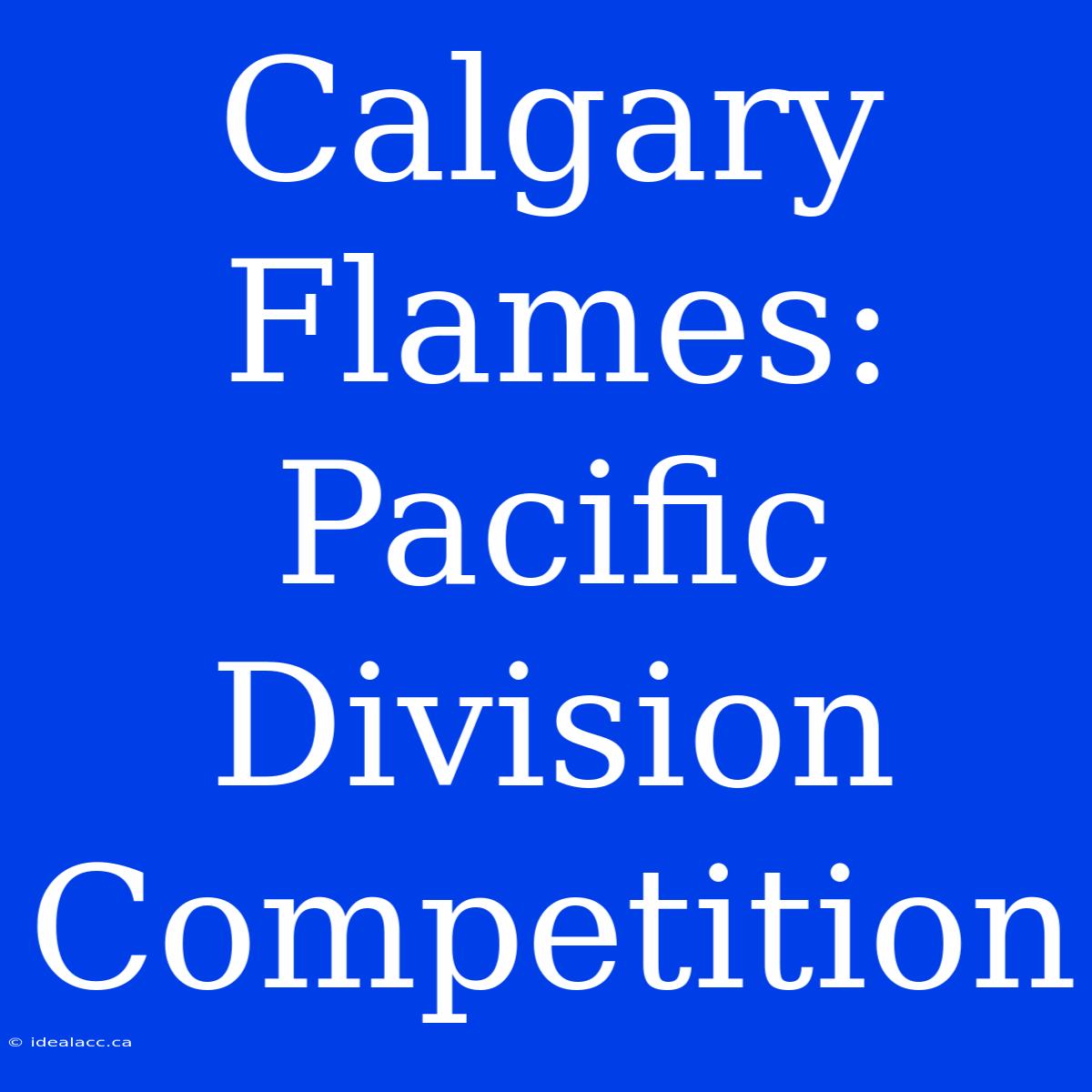 Calgary Flames: Pacific Division Competition