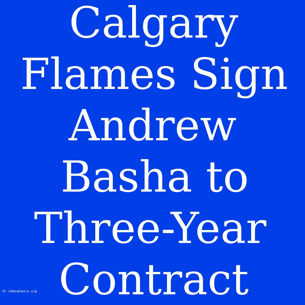 Calgary Flames Sign Andrew Basha To Three-Year Contract