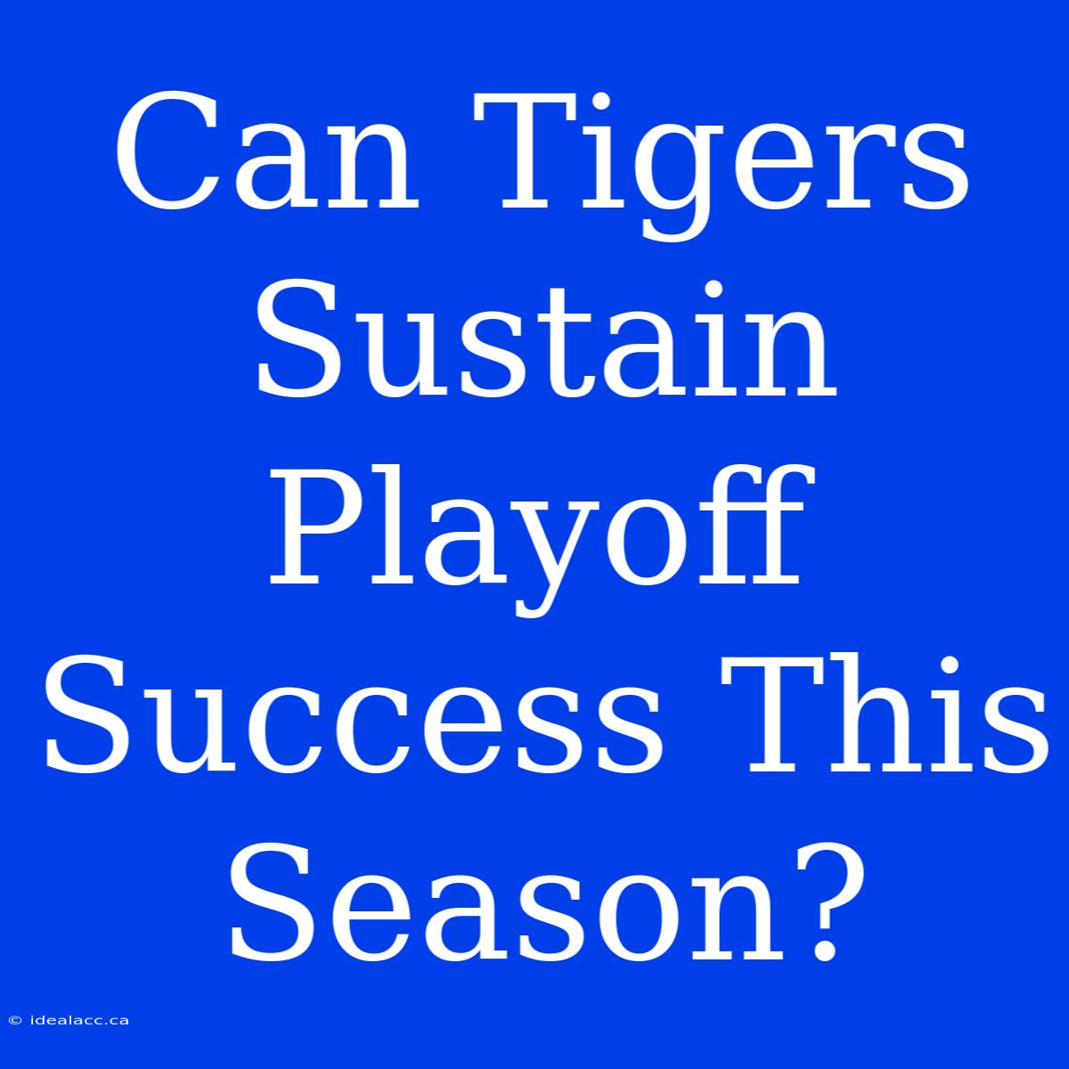 Can Tigers Sustain Playoff Success This Season?