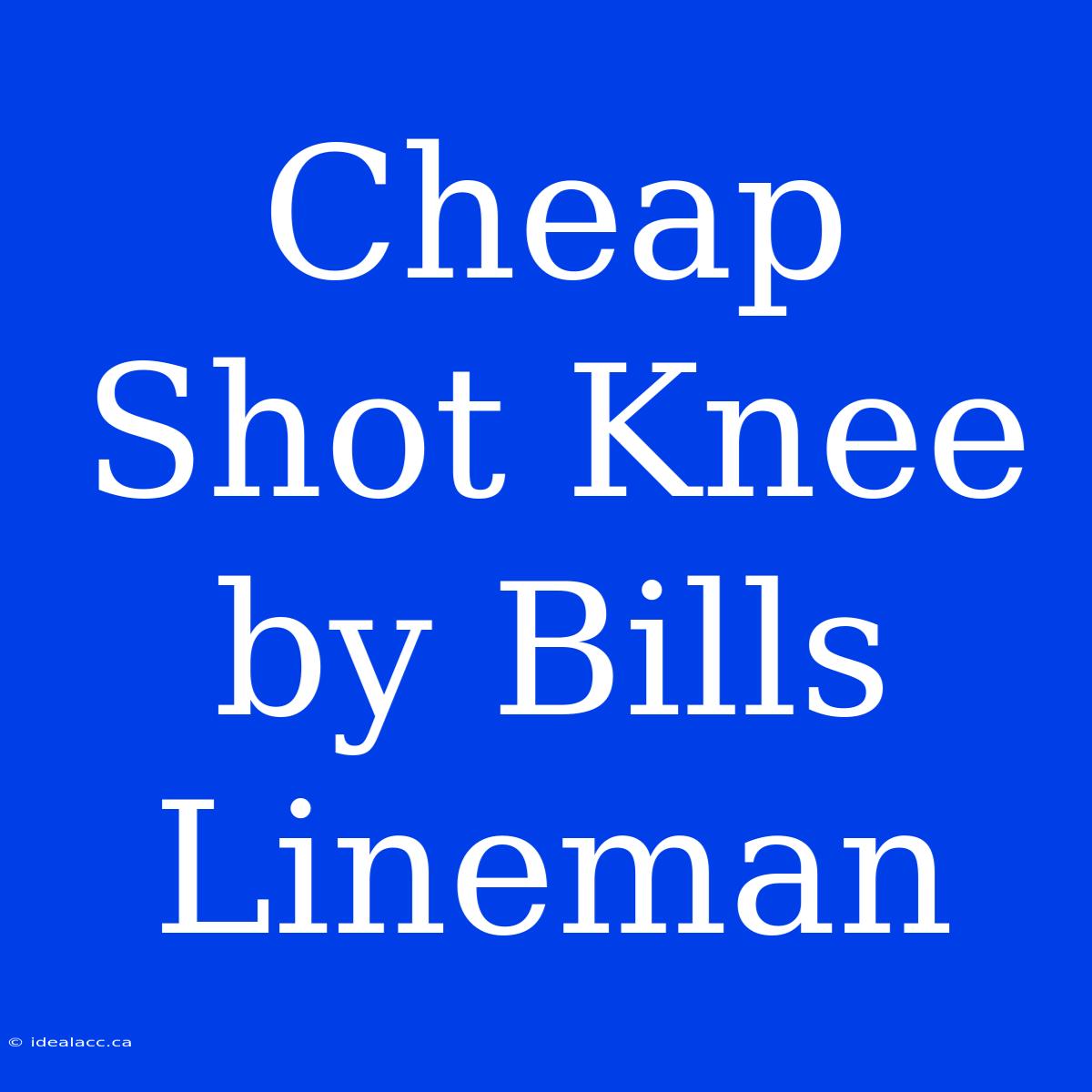 Cheap Shot Knee By Bills Lineman 