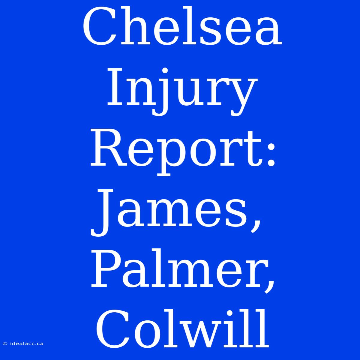 Chelsea Injury Report: James, Palmer, Colwill