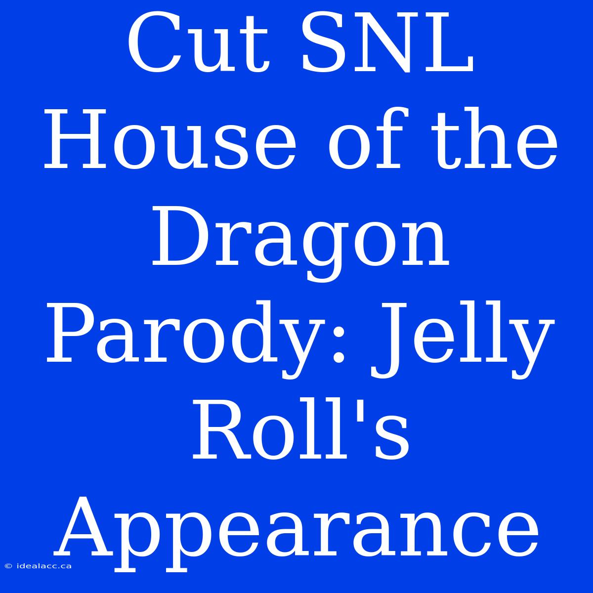 Cut SNL House Of The Dragon Parody: Jelly Roll's Appearance 