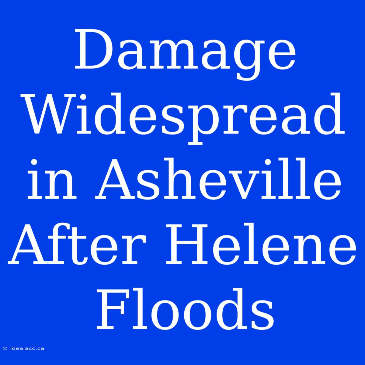 Damage Widespread In Asheville After Helene Floods