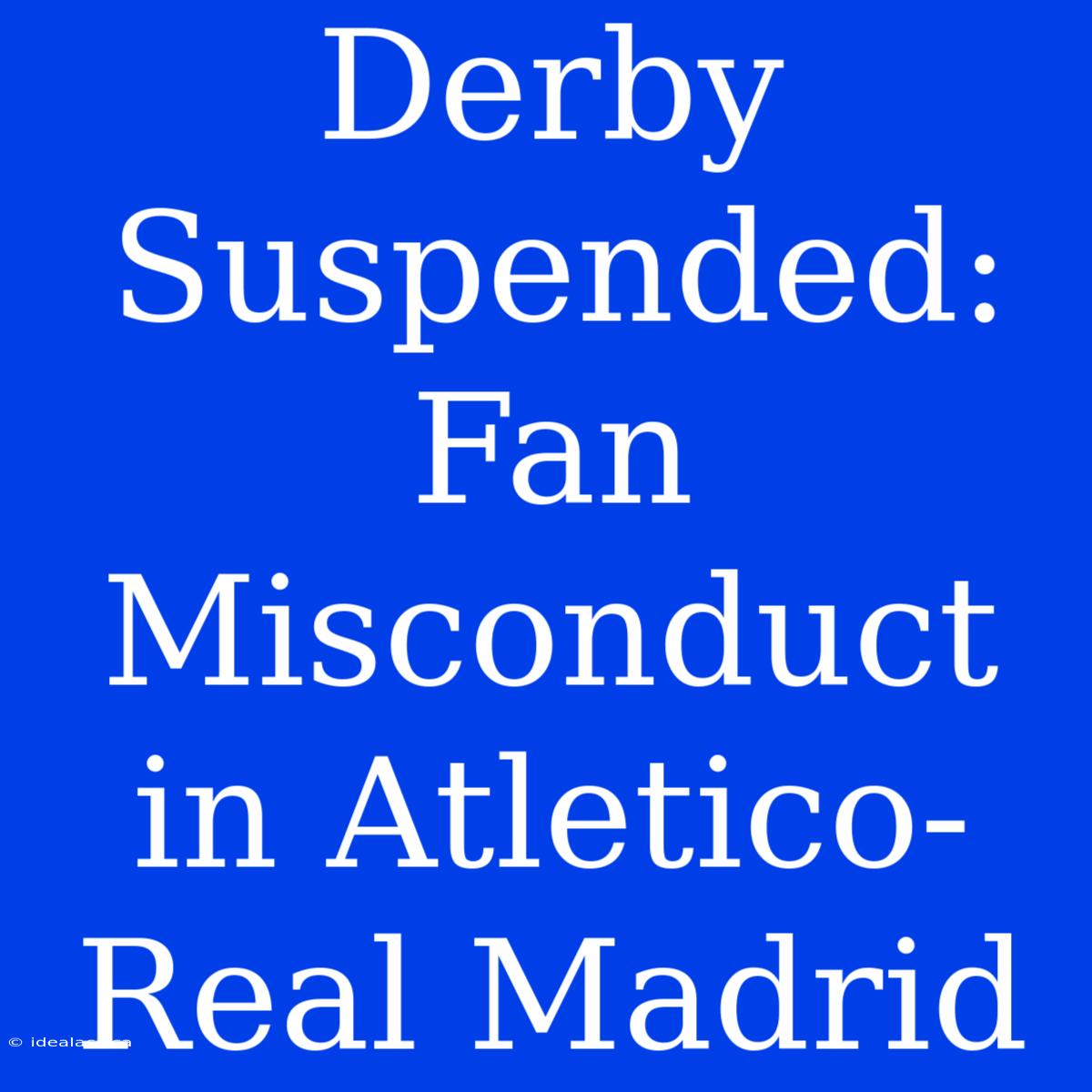 Derby Suspended: Fan Misconduct In Atletico-Real Madrid