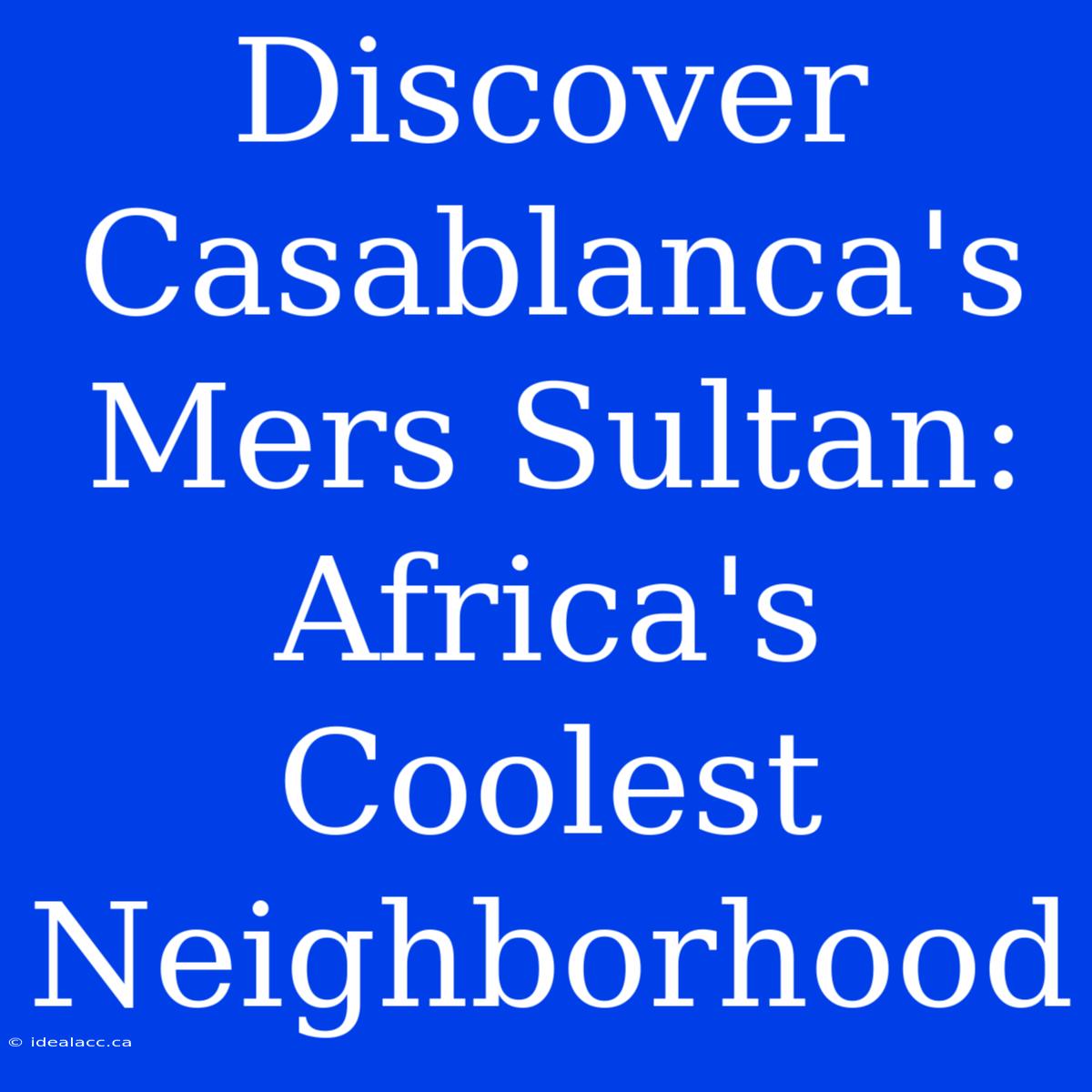 Discover Casablanca's Mers Sultan: Africa's Coolest Neighborhood 