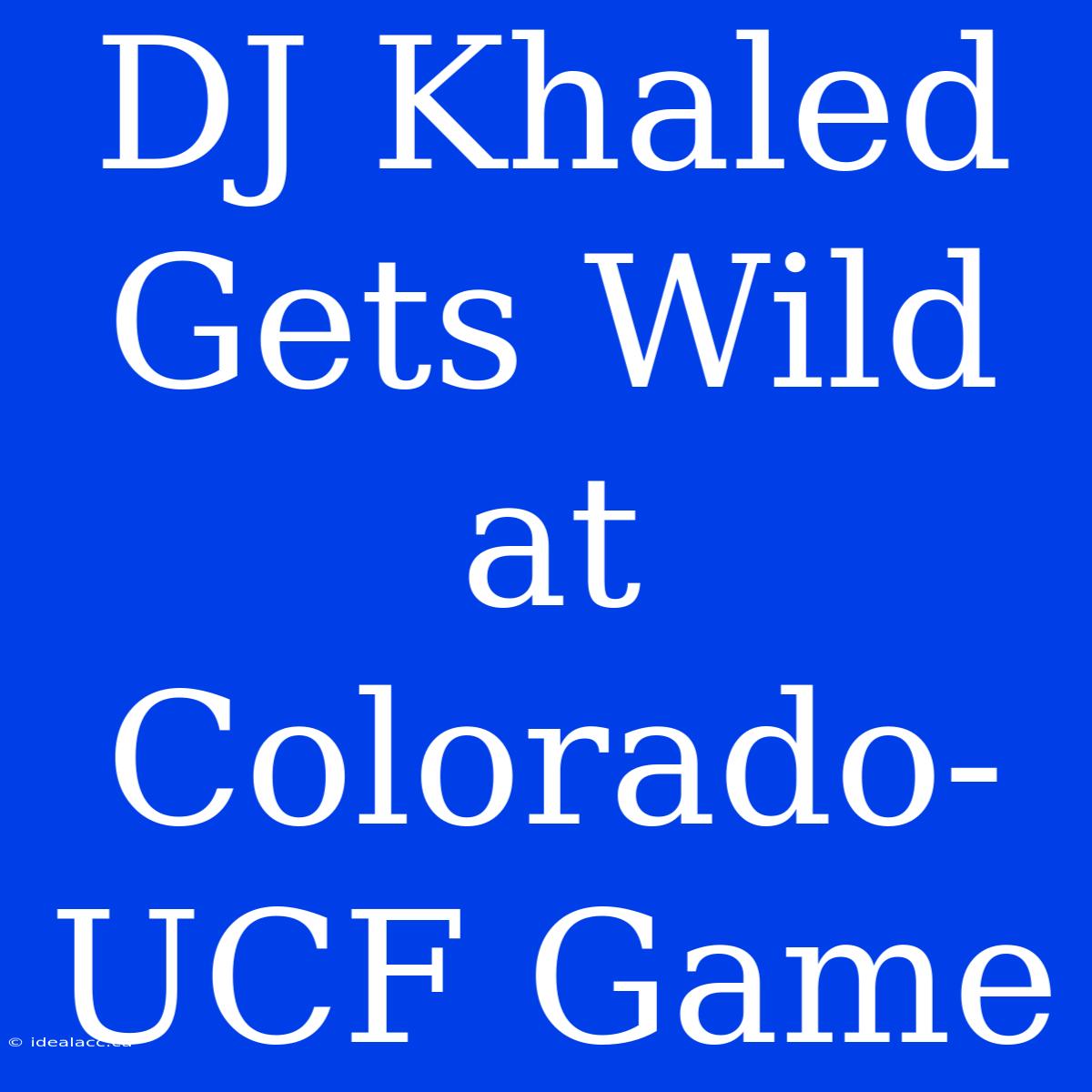 DJ Khaled Gets Wild At Colorado-UCF Game