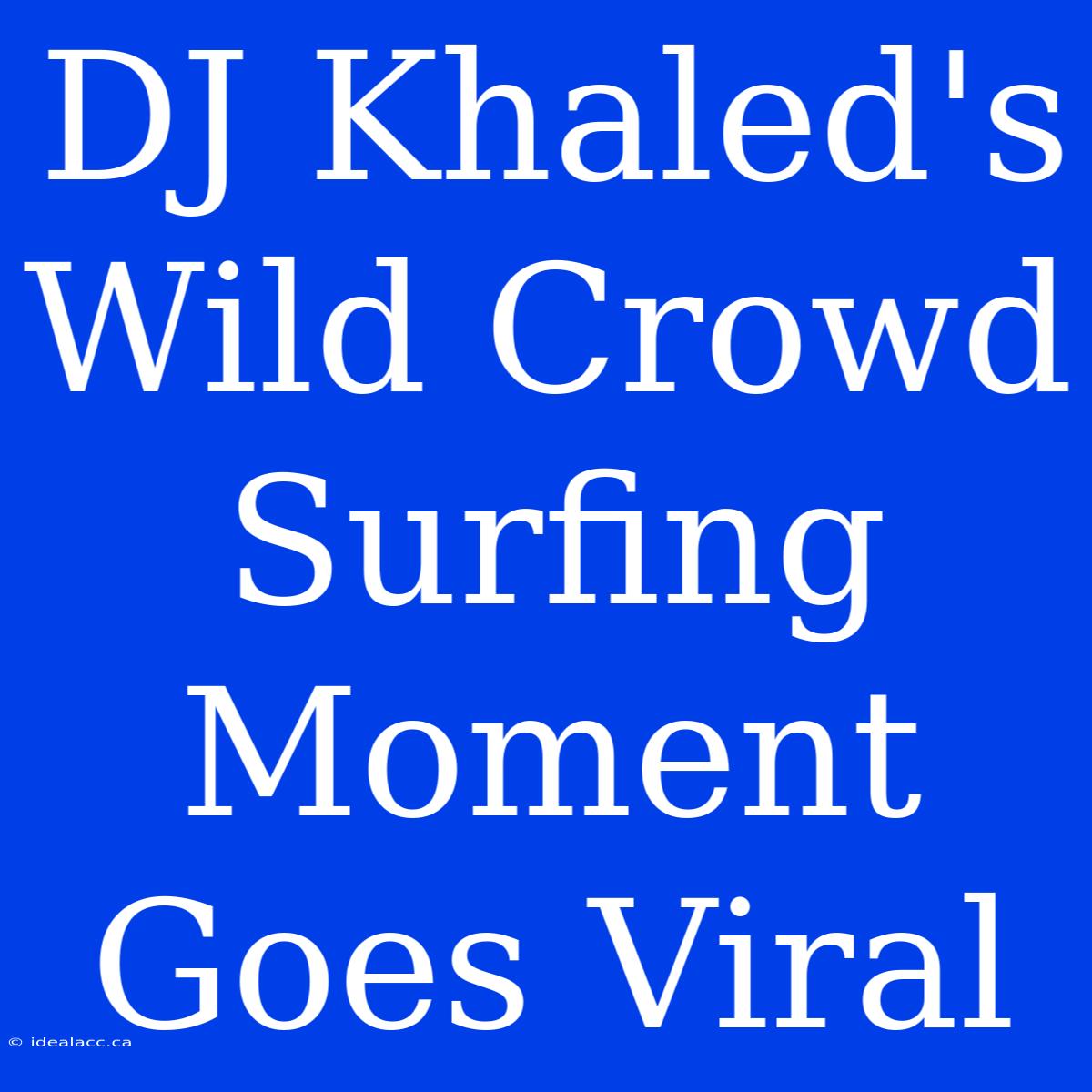 DJ Khaled's Wild Crowd Surfing Moment Goes Viral