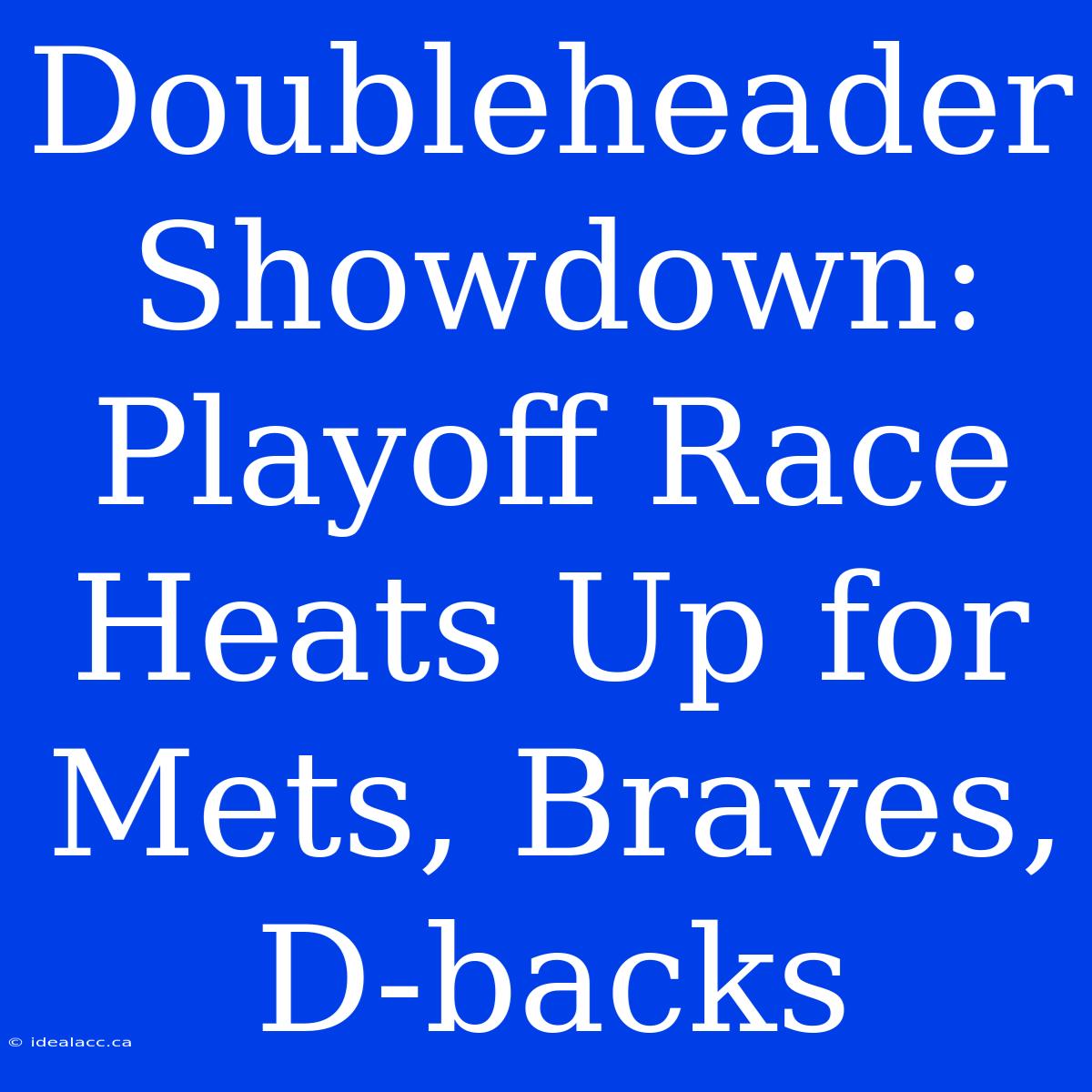 Doubleheader Showdown: Playoff Race Heats Up For Mets, Braves, D-backs