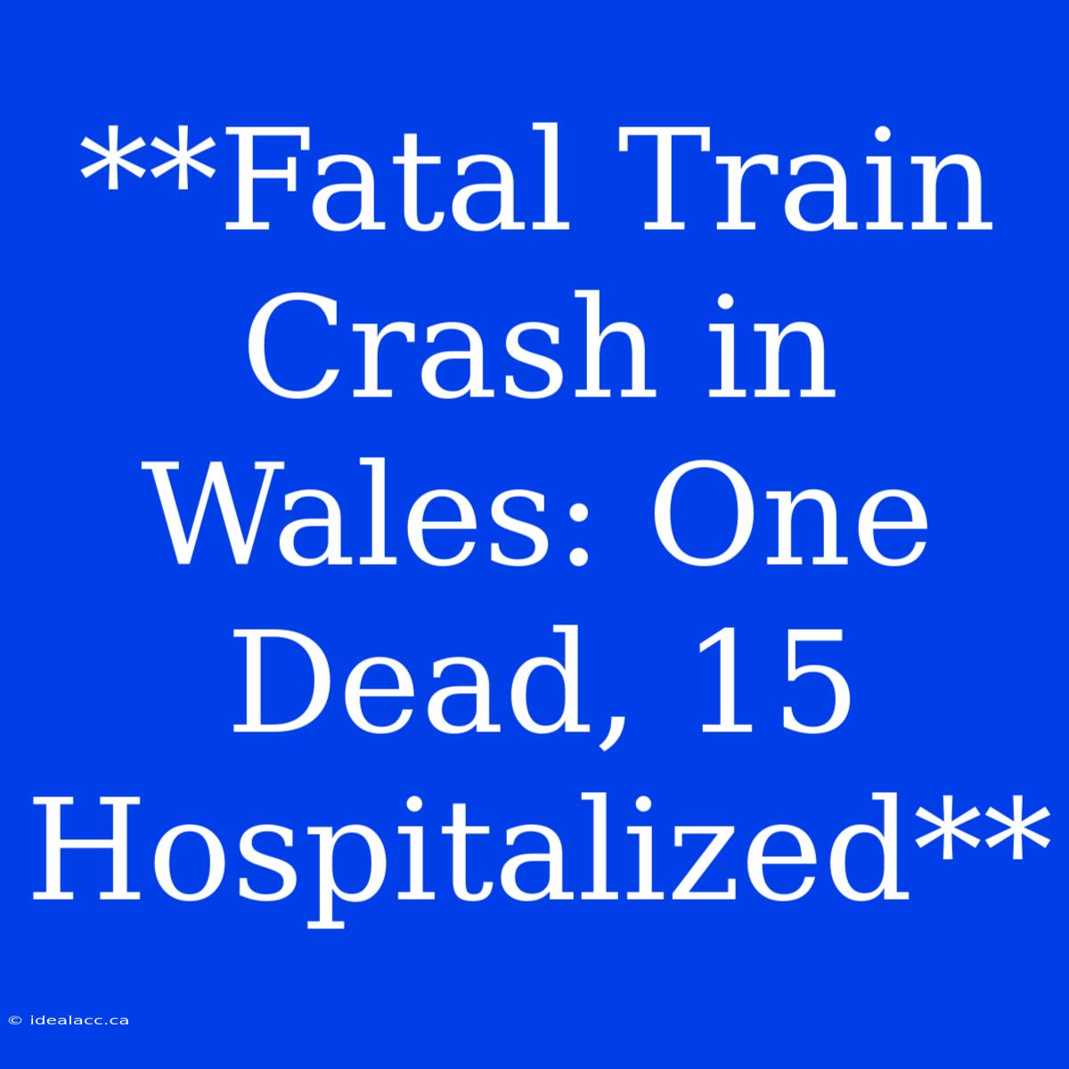 **Fatal Train Crash In Wales: One Dead, 15 Hospitalized**