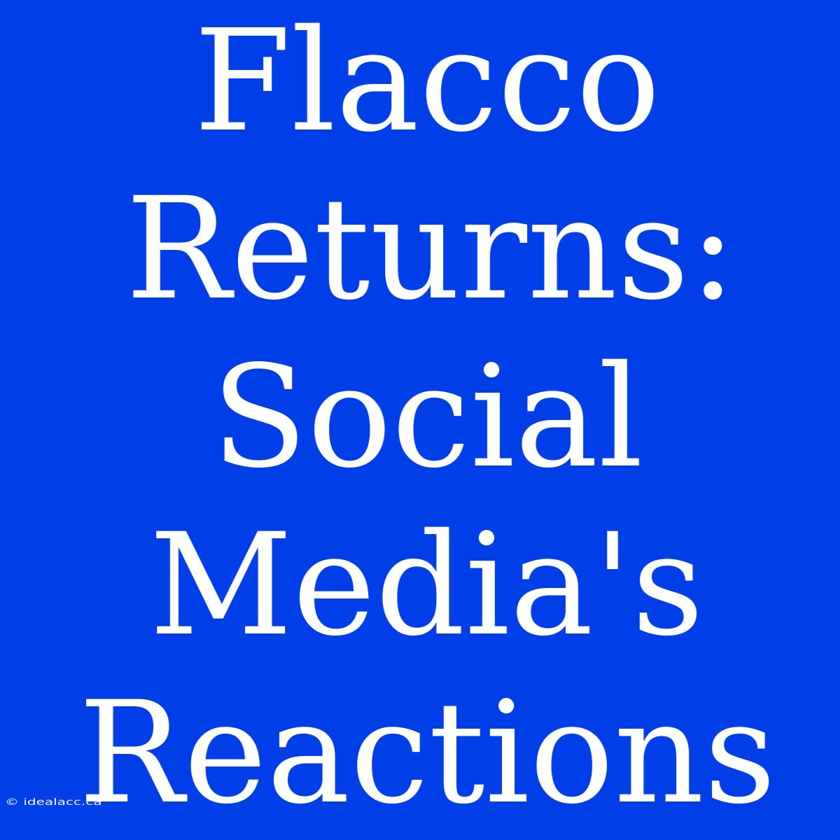 Flacco Returns: Social Media's Reactions 