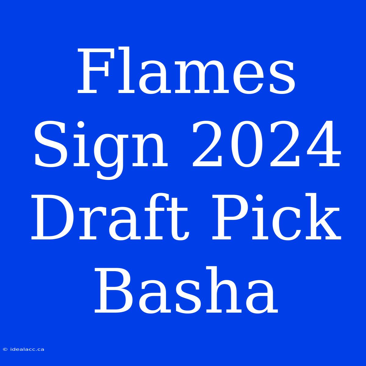 Flames Sign 2024 Draft Pick Basha