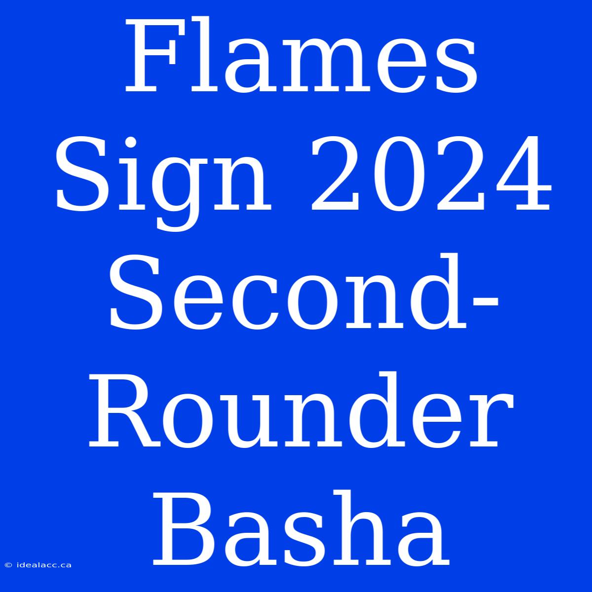 Flames Sign 2024 Second-Rounder Basha