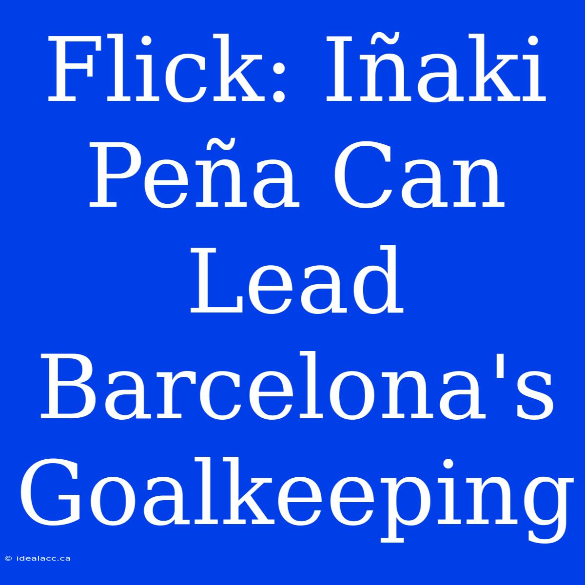 Flick: Iñaki Peña Can Lead Barcelona's Goalkeeping