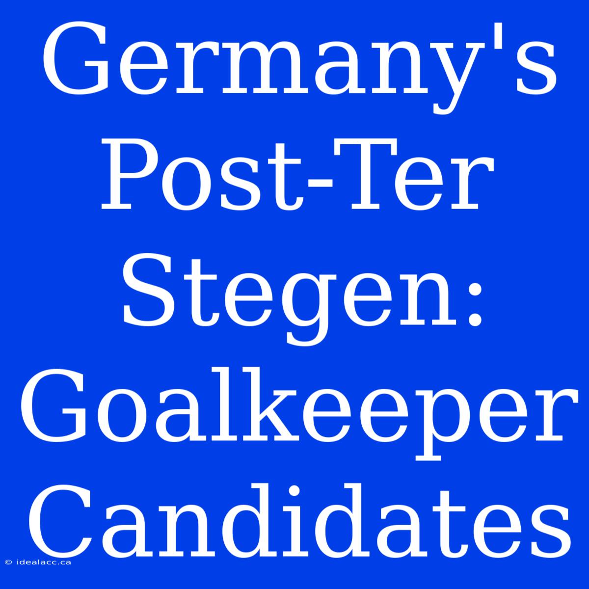 Germany's Post-Ter Stegen: Goalkeeper Candidates