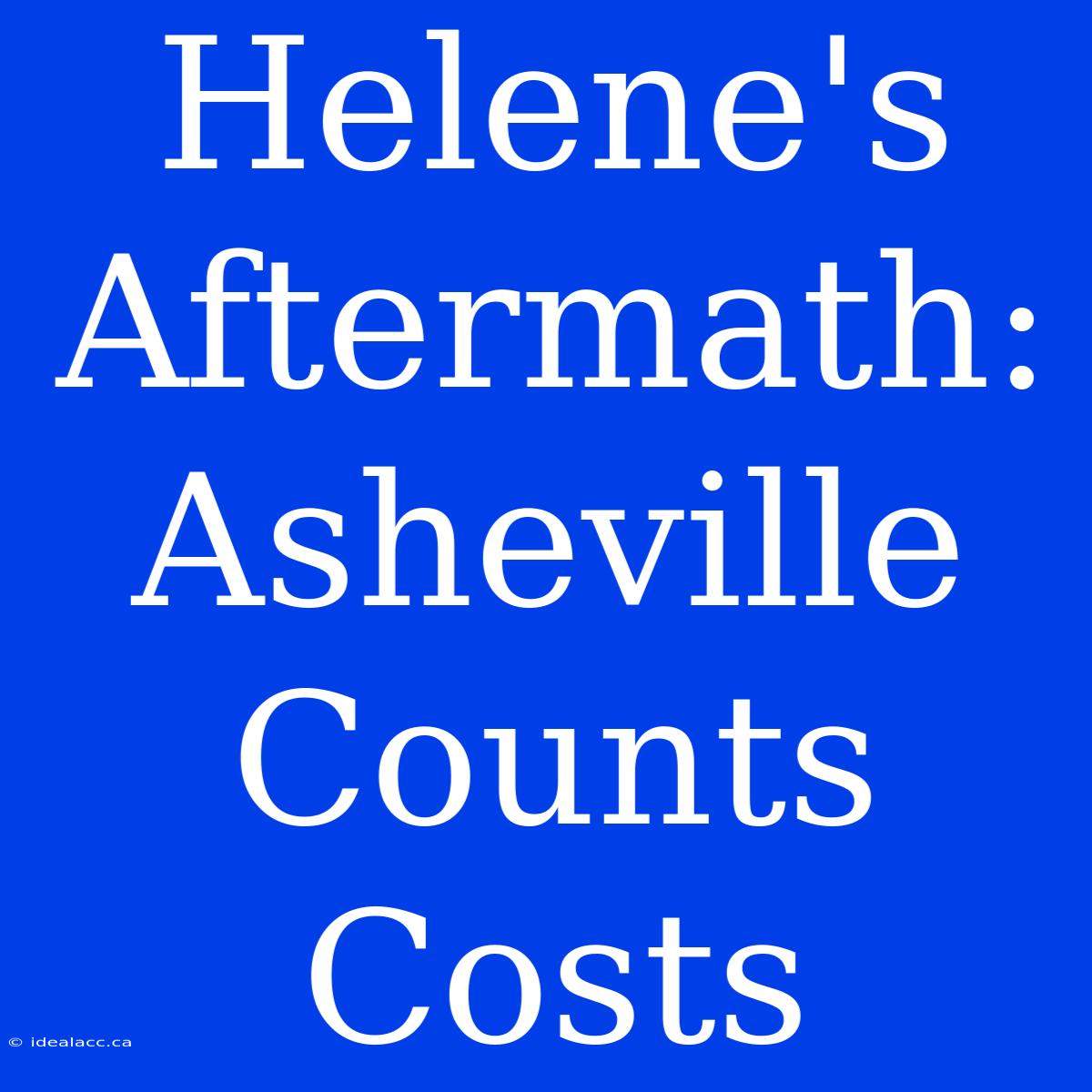 Helene's Aftermath: Asheville Counts Costs