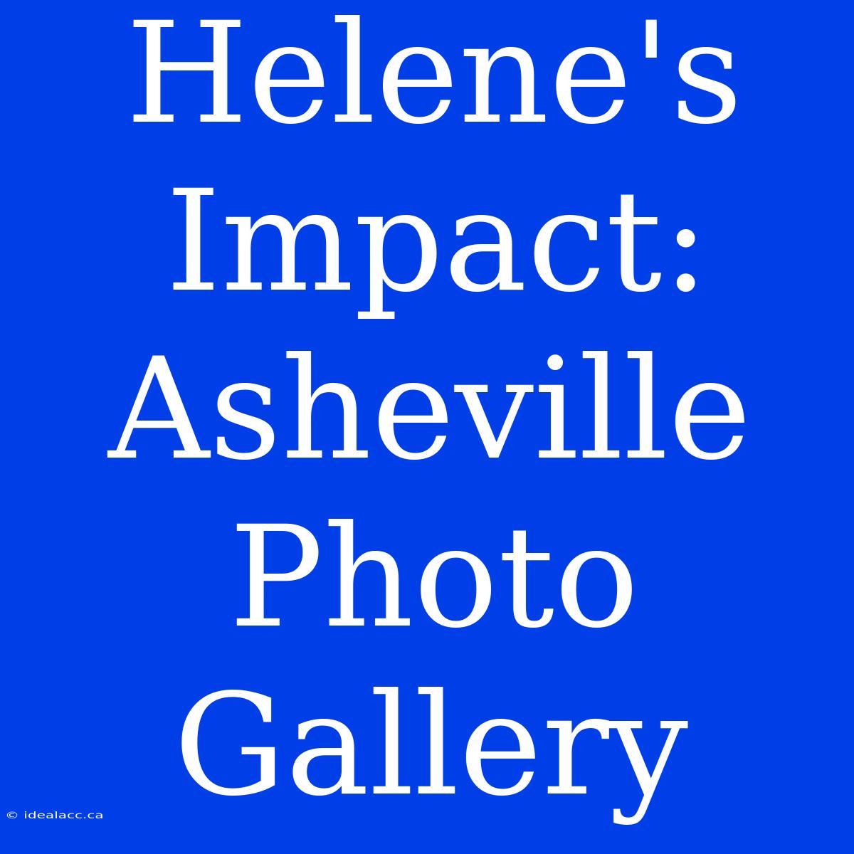 Helene's Impact: Asheville Photo Gallery