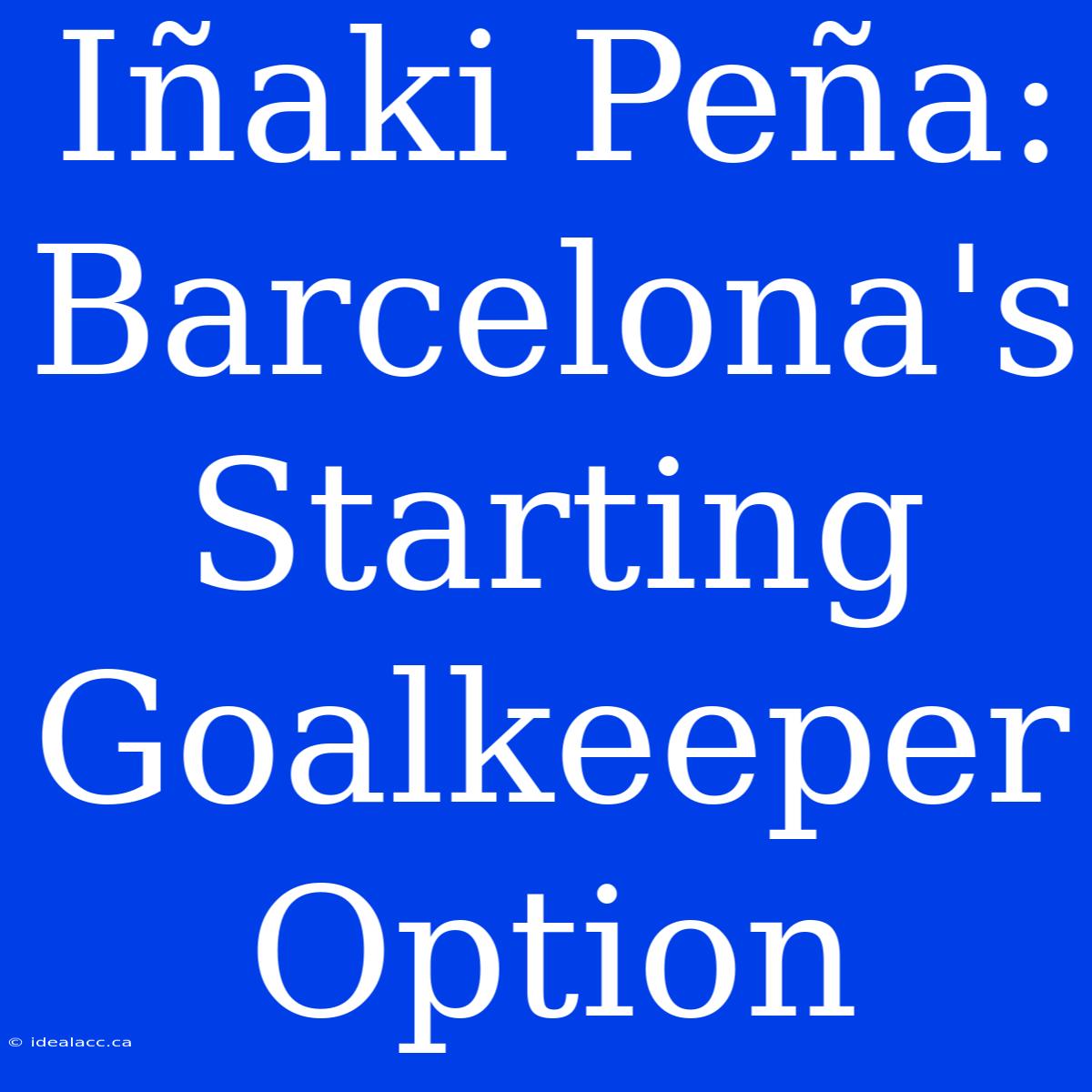 Iñaki Peña: Barcelona's Starting Goalkeeper Option