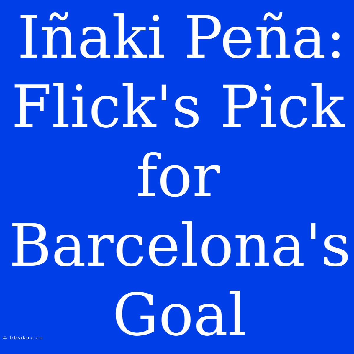 Iñaki Peña: Flick's Pick For Barcelona's Goal