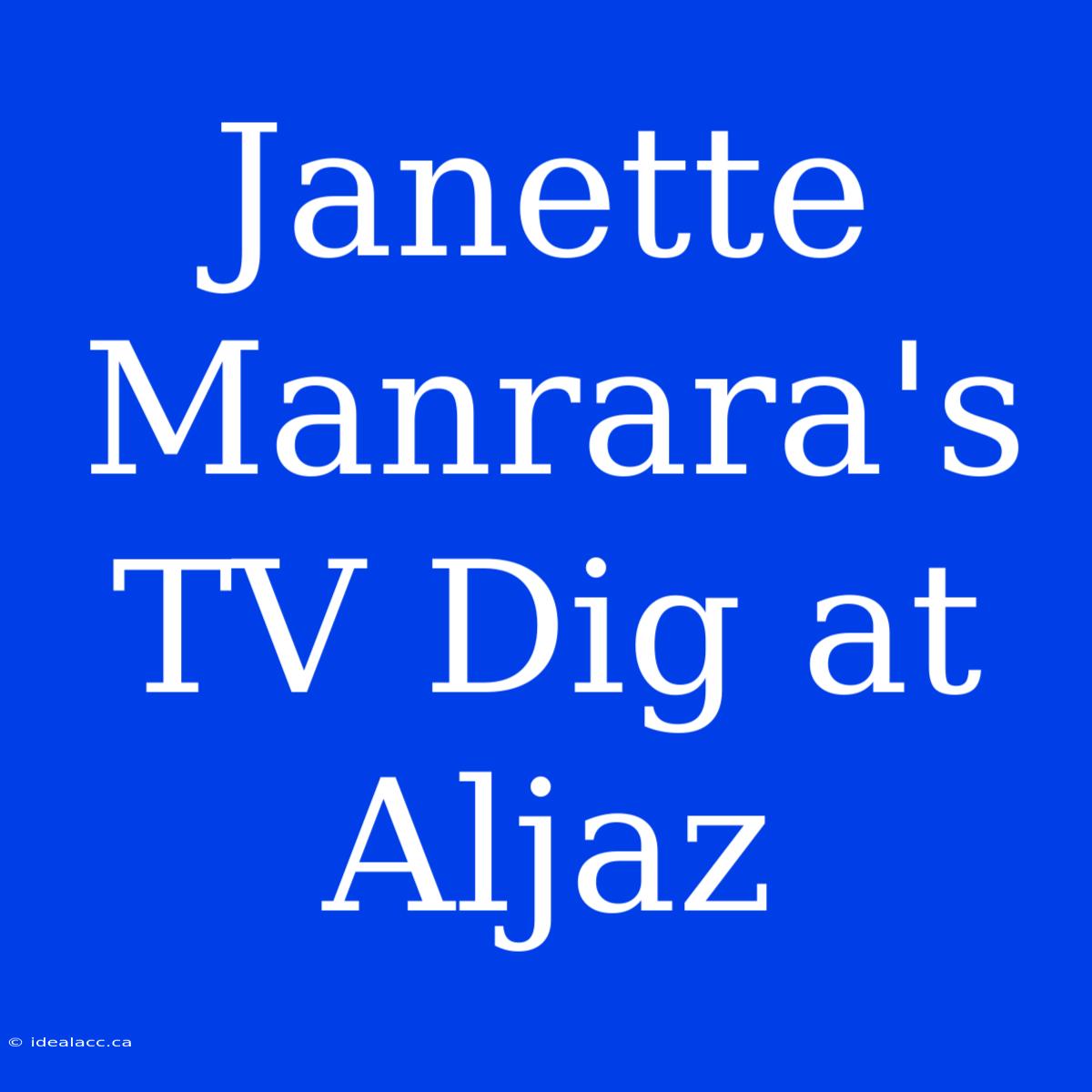 Janette Manrara's TV Dig At Aljaz