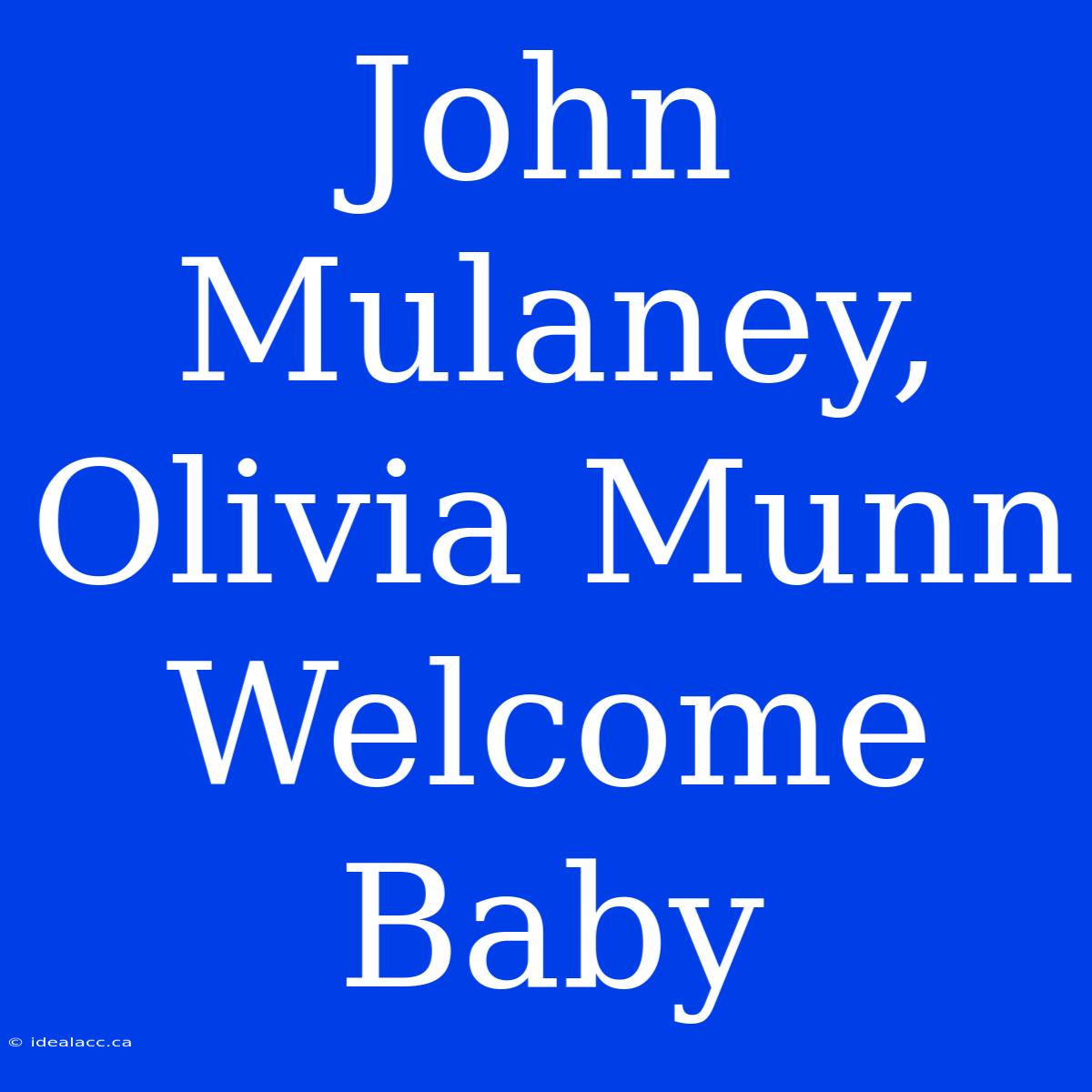 John Mulaney, Olivia Munn Welcome Baby