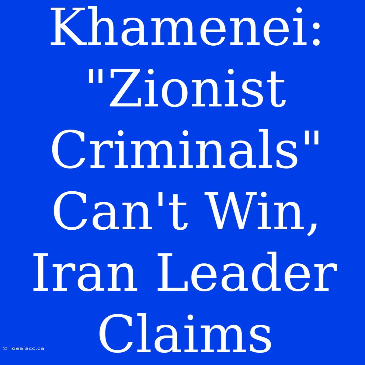 Khamenei: 