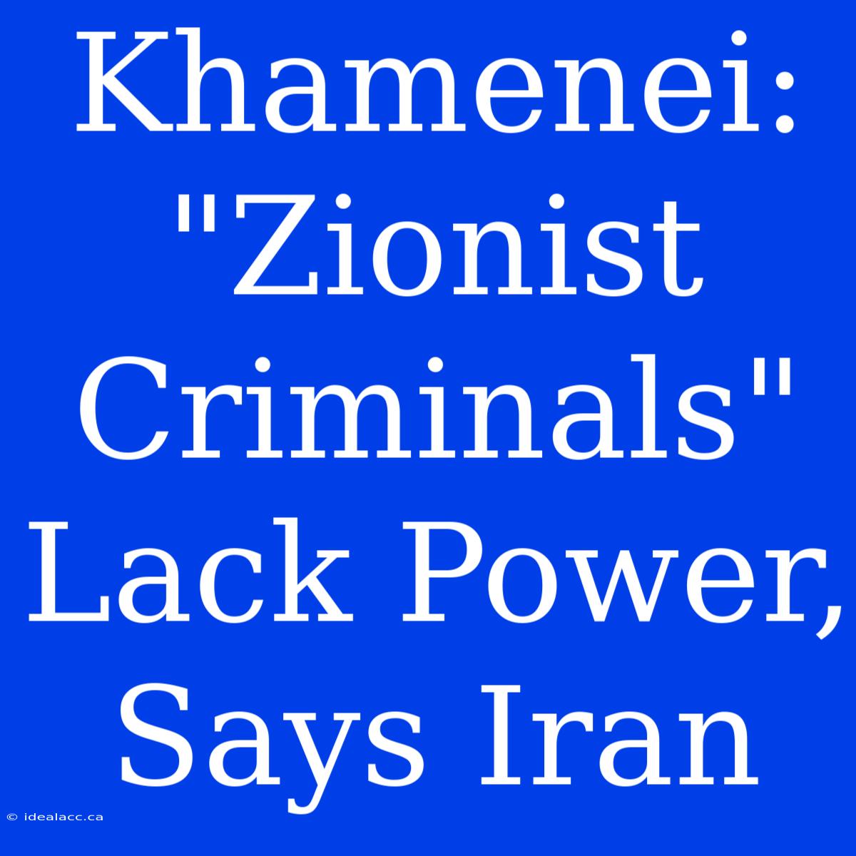 Khamenei: 