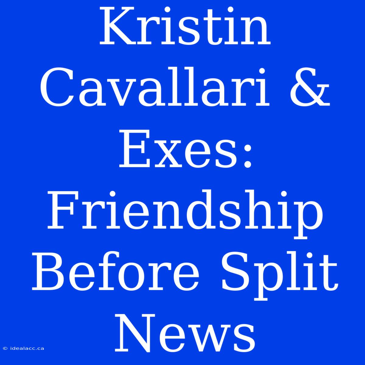 Kristin Cavallari & Exes: Friendship Before Split News