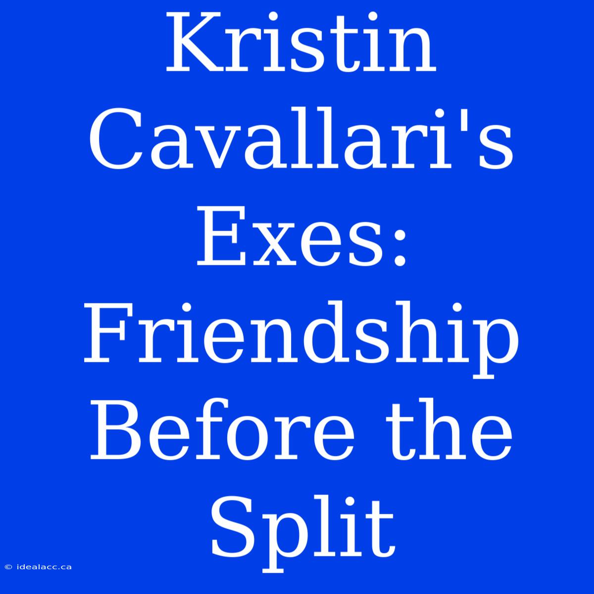 Kristin Cavallari's Exes: Friendship Before The Split