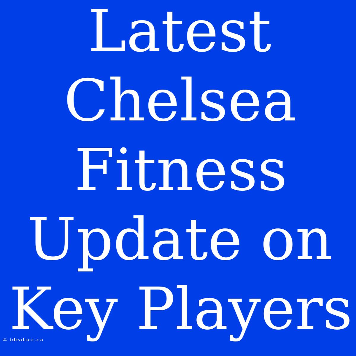 Latest Chelsea Fitness Update On Key Players