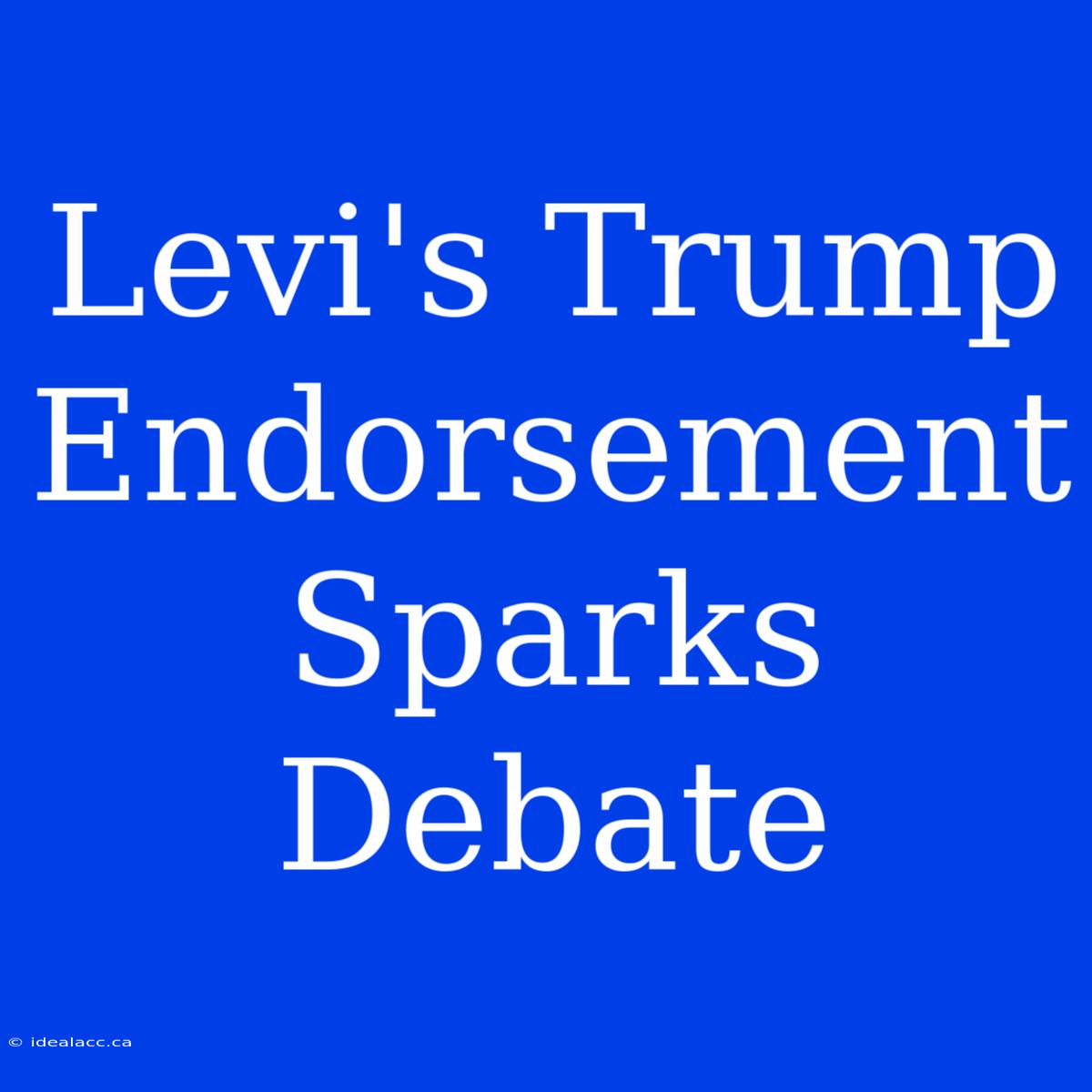 Levi's Trump Endorsement Sparks Debate