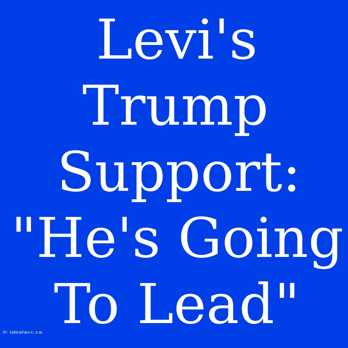 Levi's Trump Support: 