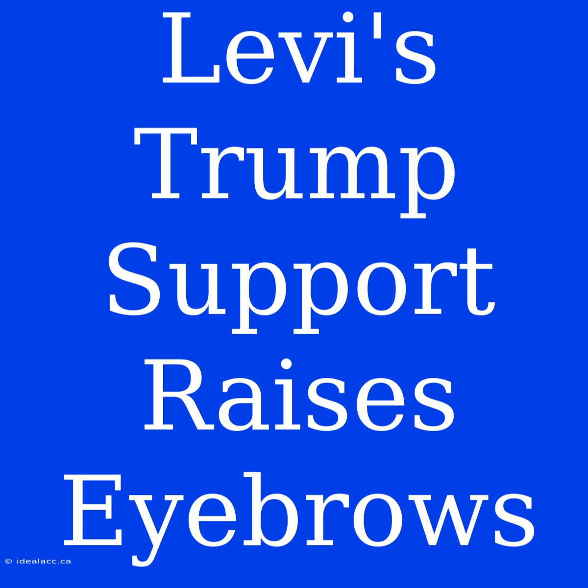 Levi's Trump Support Raises Eyebrows