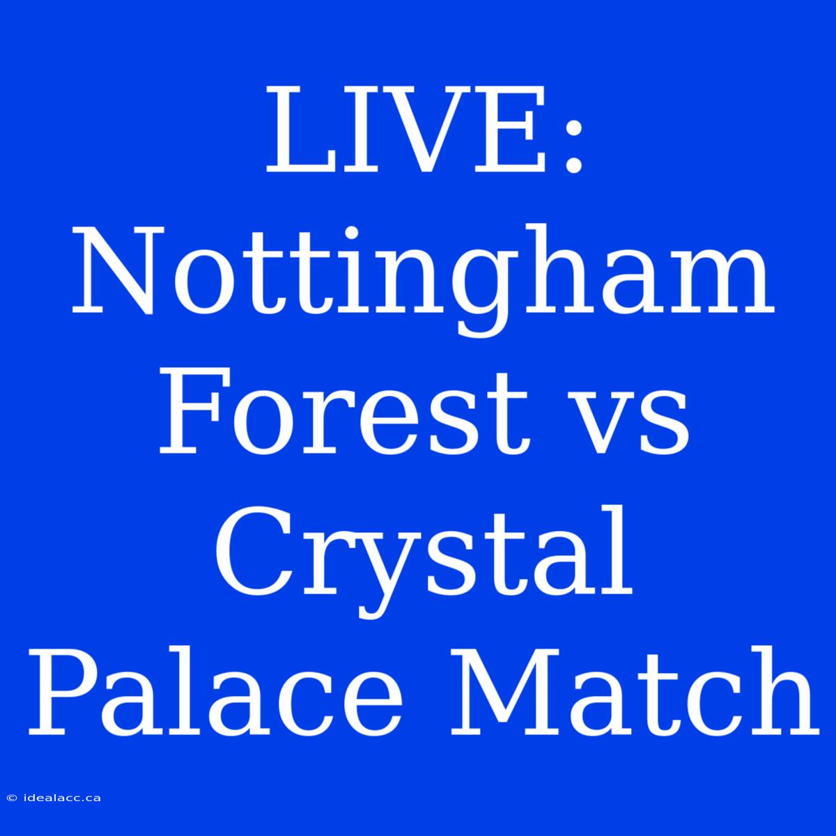 LIVE: Nottingham Forest Vs Crystal Palace Match