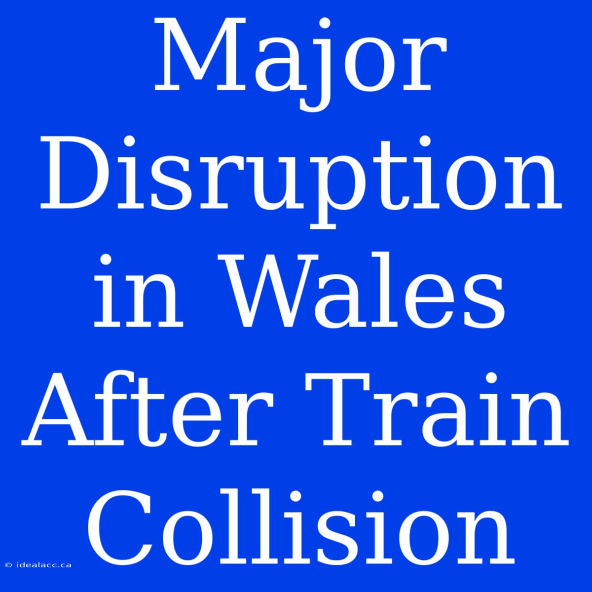 Major Disruption In Wales After Train Collision