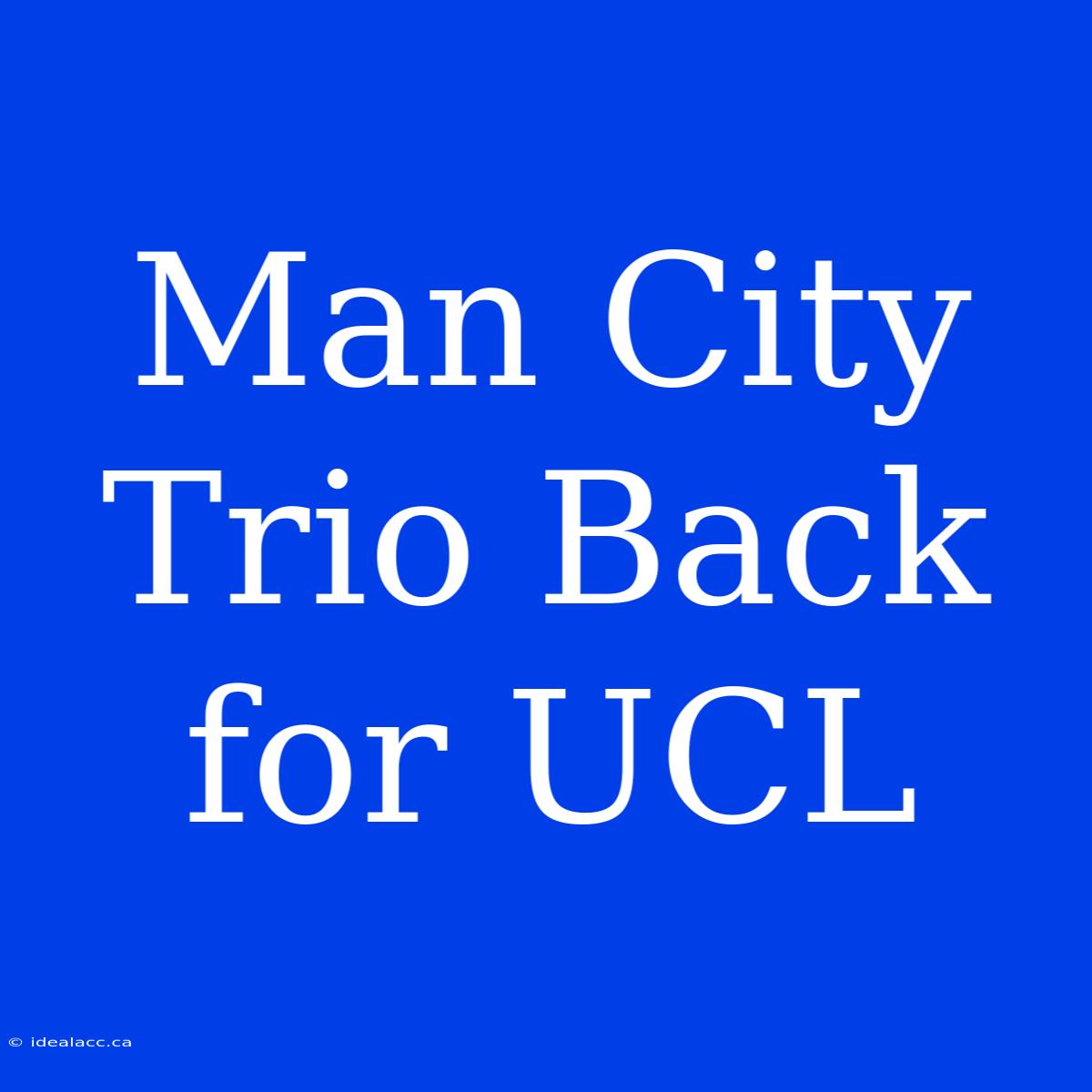 Man City Trio Back For UCL