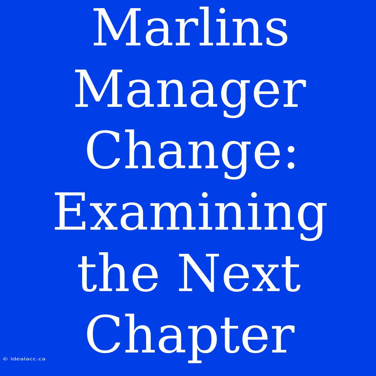 Marlins Manager Change: Examining The Next Chapter 