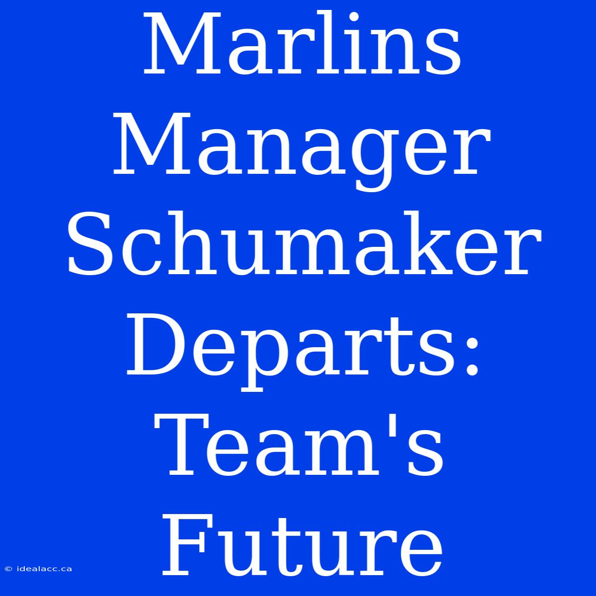 Marlins Manager Schumaker Departs: Team's Future