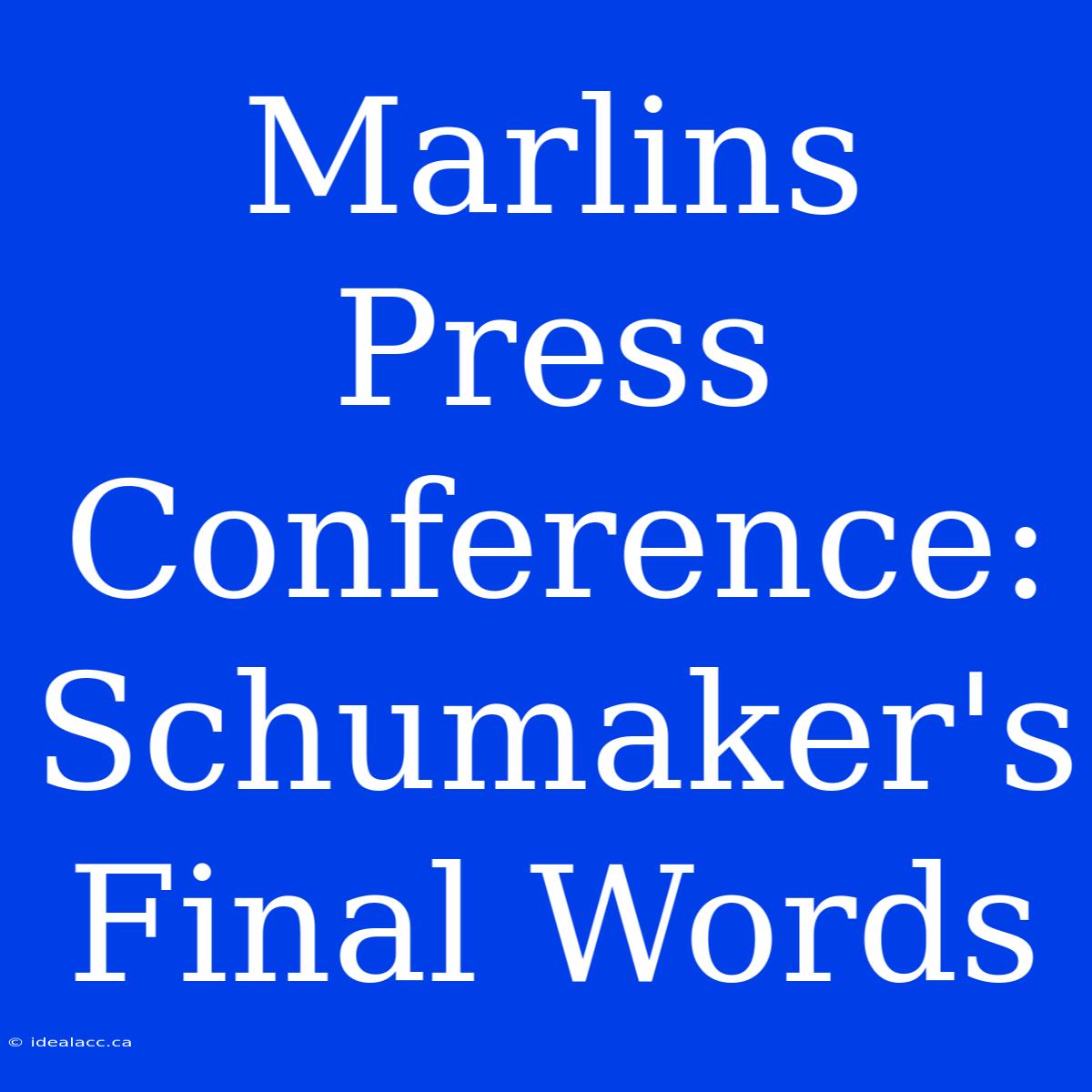 Marlins Press Conference: Schumaker's Final Words